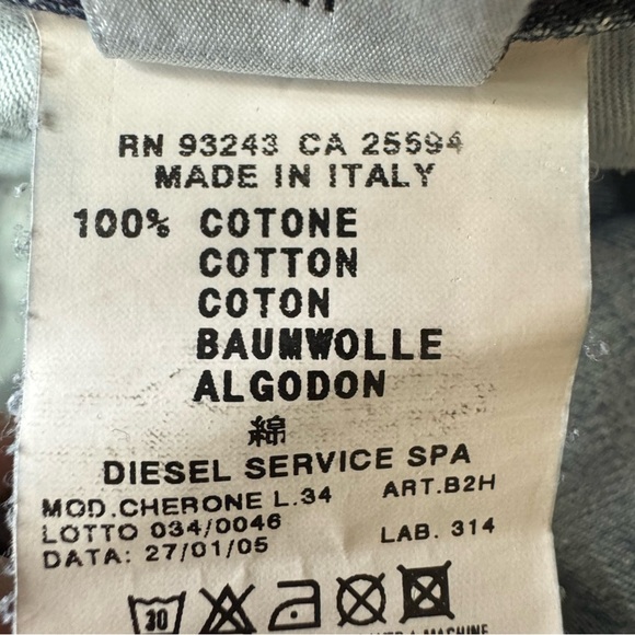 Diesel Bootcut Jeans Size 29 Medium Wash Distressed 100% Cotton - Picture 14 of 14